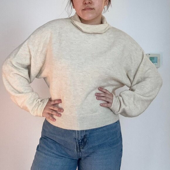 ARITZIA wilfred - White Wool-blend Mock neck Sweater (Size M) - Picture 1 of 5